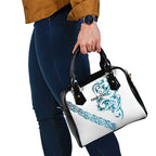 All White Maori Tribal Tattoo Personalised Shoulder Handbag Polynesian Style