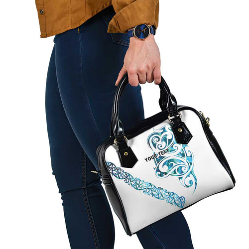 All White Maori Tribal Tattoo Personalised Shoulder Handbag Polynesian Style