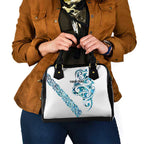 All White Maori Tribal Tattoo Personalised Shoulder Handbag Polynesian Style