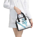 All White Maori Tribal Tattoo Personalised Shoulder Handbag Polynesian Style