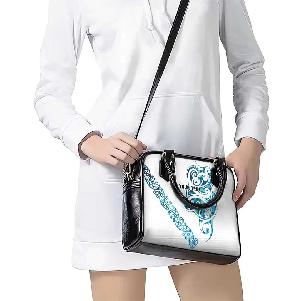 All White Maori Tribal Tattoo Personalised Shoulder Handbag Polynesian Style