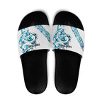 All White Maori Tribal Tattoo Personalised Slide Sandals Polynesian Style - Aussie Hoodie