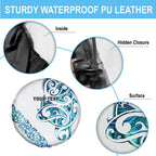 All White Maori Tribal Tattoo Personalised Spare Tire Cover Polynesian Style