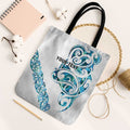 All White Maori Tribal Tattoo Personalised Tote Bag Polynesian Style - Aussie Hoodie