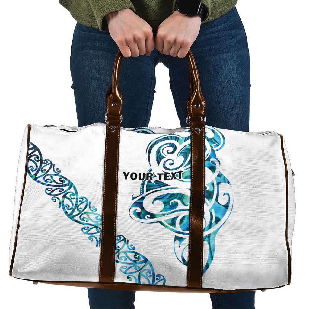 All White Maori Tribal Tattoo Personalised Travel Bag Polynesian Style - Aussie Hoodie
