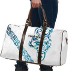 All White Maori Tribal Tattoo Personalised Travel Bag Polynesian Style - Aussie Hoodie