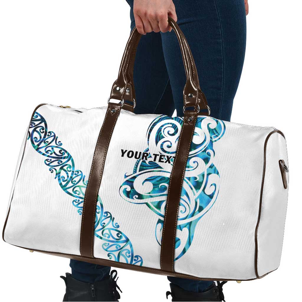 All White Maori Tribal Tattoo Personalised Travel Bag Polynesian Style - Aussie Hoodie