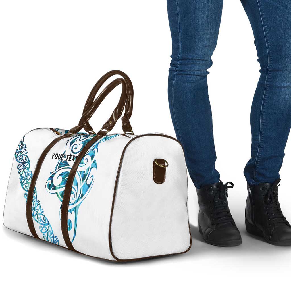 All White Maori Tribal Tattoo Personalised Travel Bag Polynesian Style - Aussie Hoodie