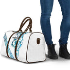 All White Maori Tribal Tattoo Personalised Travel Bag Polynesian Style - Aussie Hoodie