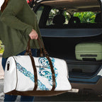 All White Maori Tribal Tattoo Personalised Travel Bag Polynesian Style - Aussie Hoodie