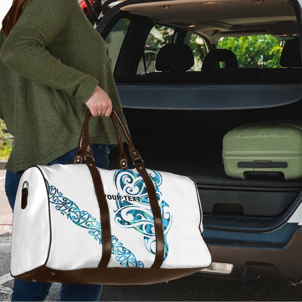 All White Maori Tribal Tattoo Personalised Travel Bag Polynesian Style - Aussie Hoodie