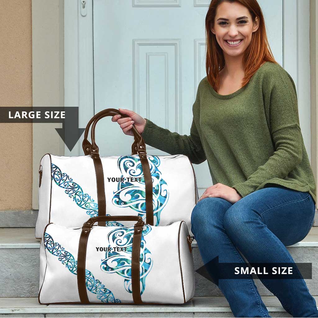All White Maori Tribal Tattoo Personalised Travel Bag Polynesian Style - Aussie Hoodie