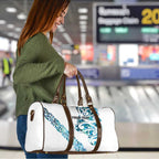 All White Maori Tribal Tattoo Personalised Travel Bag Polynesian Style - Aussie Hoodie