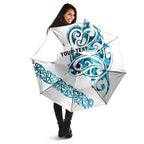 All White Maori Tribal Tattoo Personalised Umbrella Polynesian Style - Aussie Hoodie