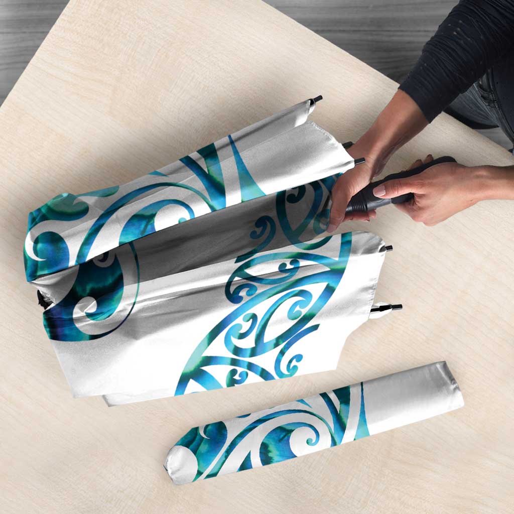 All White Maori Tribal Tattoo Personalised Umbrella Polynesian Style - Aussie Hoodie