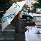 All White Maori Tribal Tattoo Personalised Umbrella Polynesian Style - Aussie Hoodie