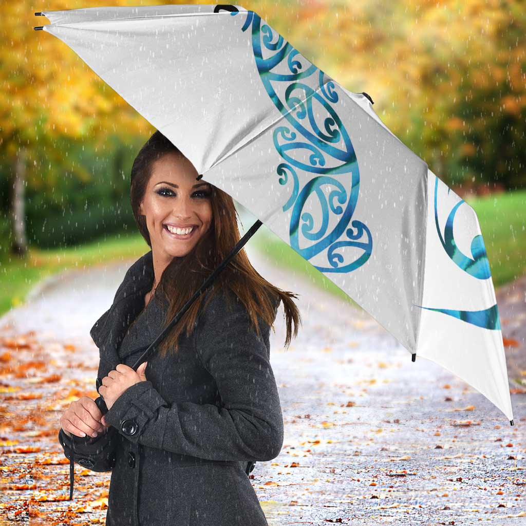 All White Maori Tribal Tattoo Personalised Umbrella Polynesian Style - Aussie Hoodie