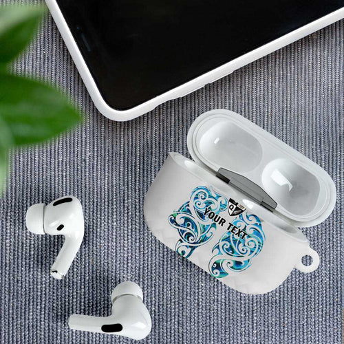 Queensland Maori Kiwi Personalised AirPods Case Ma Kakariki Papua Shell Maori Tribal Tattoo - Aussie Hoodie