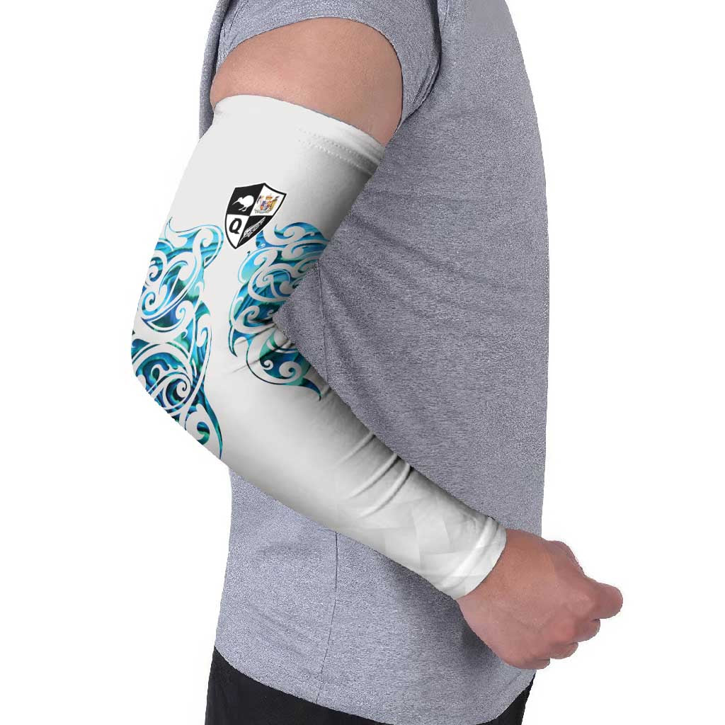 Queensland Maori Kiwi Personalised Arm Sleeves Ma Kakariki Papua Shell Maori Tribal Tattoo - Aussie Hoodie