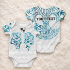 Queensland Maori Kiwi Personalised Baby Onesie Ma Kakariki Papua Shell Maori Tribal Tattoo