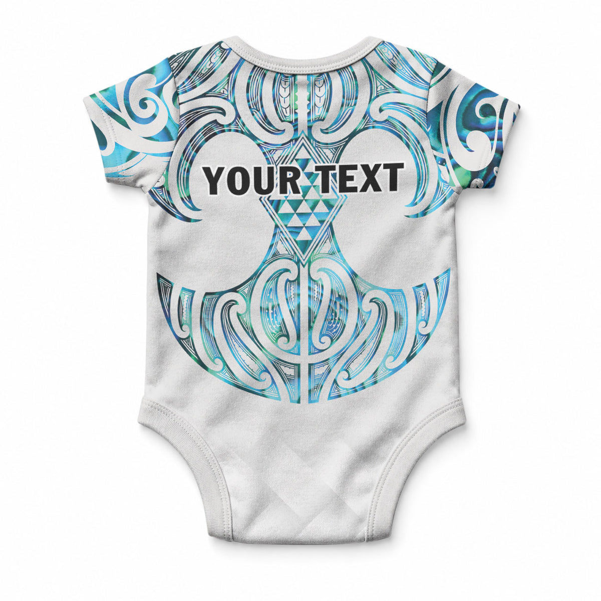 Queensland Maori Kiwi Personalised Baby Onesie Ma Kakariki Papua Shell Maori Tribal Tattoo