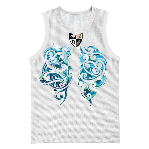 Queensland Maori Kiwi Personalised Basketball Jersey Ma Kakariki Papua Shell Maori Tribal Tattoo - Aussie Hoodie