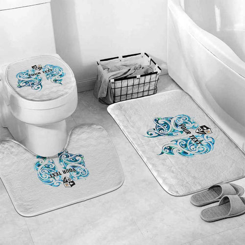 Queensland Maori Kiwi Personalised Bathroom Set Ma Kakariki Papua Shell Maori Tribal Tattoo - Aussie Hoodie
