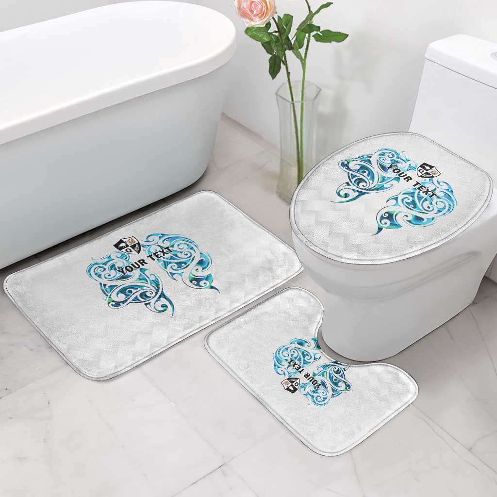Queensland Maori Kiwi Personalised Bathroom Set Ma Kakariki Papua Shell Maori Tribal Tattoo - Aussie Hoodie
