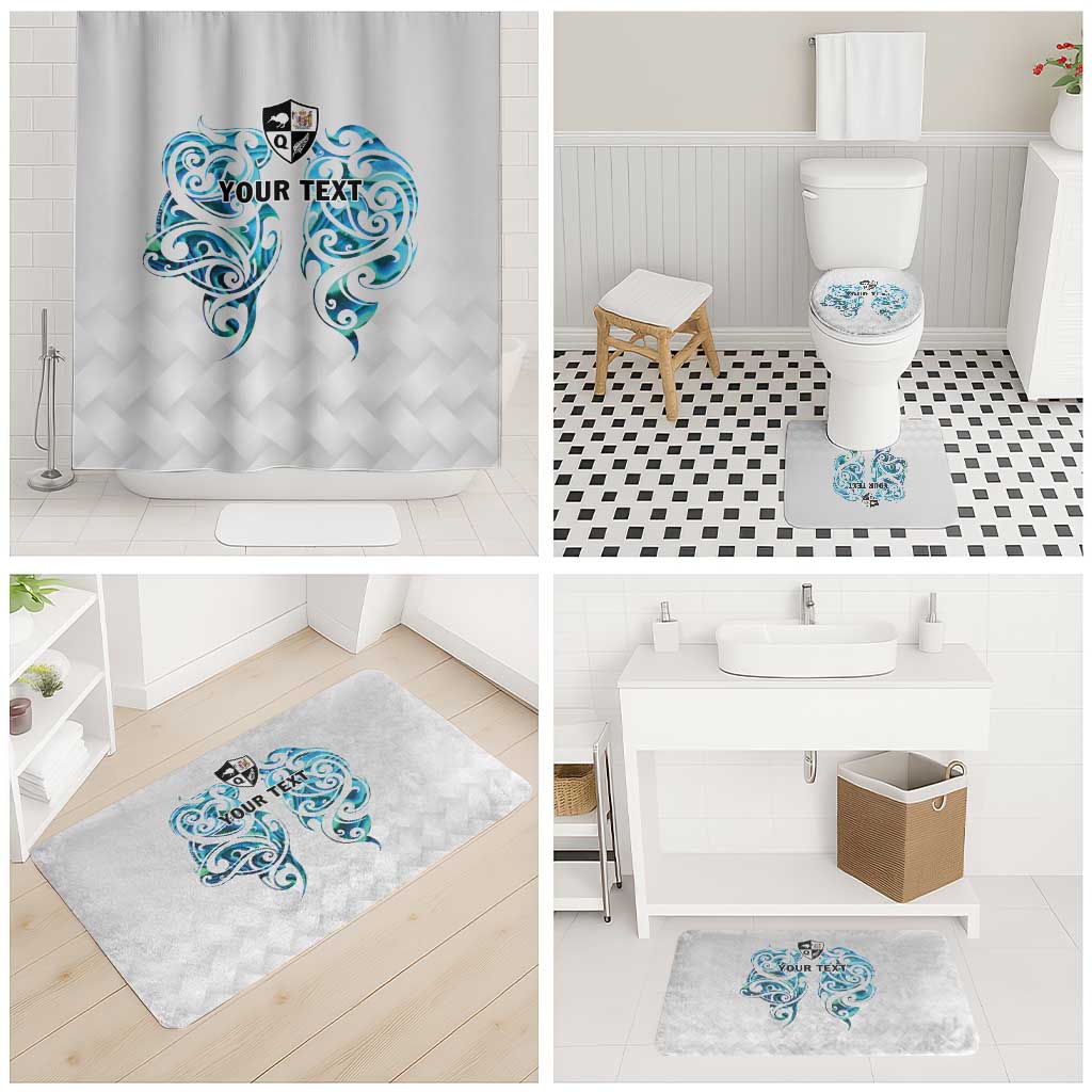 Queensland Maori Kiwi Personalised Bathroom Set Ma Kakariki Papua Shell Maori Tribal Tattoo - Aussie Hoodie