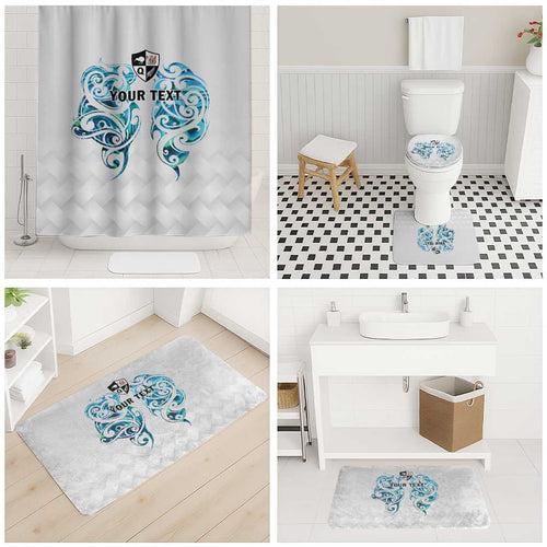 Queensland Maori Kiwi Personalised Bathroom Set Ma Kakariki Papua Shell Maori Tribal Tattoo - Aussie Hoodie