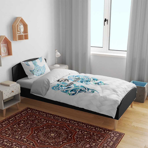 Queensland Maori Kiwi Personalised Bedding Set Ma Kakariki Papua Shell Maori Tribal Tattoo