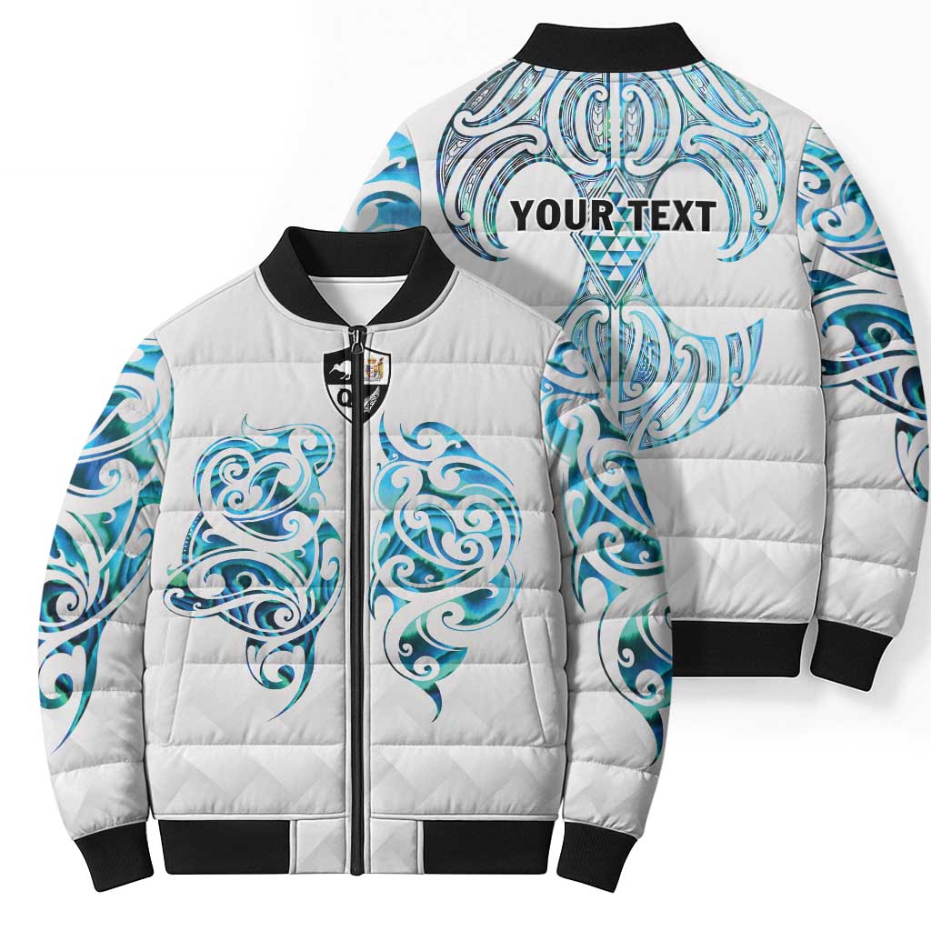 Queensland Maori Kiwi Personalised Bomber Puffer Jacket Ma Kakariki Papua Shell Maori Tribal Tattoo - Aussie Hoodie
