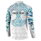 Queensland Maori Kiwi Personalised Button Sweatshirt Ma Kakariki Papua Shell Maori Tribal Tattoo