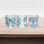 Queensland Maori Kiwi Personalised Ceramic Mug Ma Kakariki Papua Shell Maori Tribal Tattoo - Aussie Hoodie