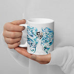Queensland Maori Kiwi Personalised Ceramic Mug Ma Kakariki Papua Shell Maori Tribal Tattoo - Aussie Hoodie