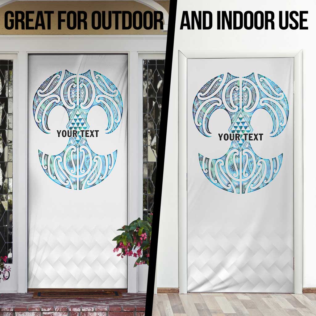 Queensland Maori Kiwi Personalised Door Cover Ma Kakariki Papua Shell Maori Tribal Tattoo - Aussie Hoodie