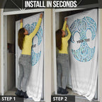 Queensland Maori Kiwi Personalised Door Cover Ma Kakariki Papua Shell Maori Tribal Tattoo - Aussie Hoodie