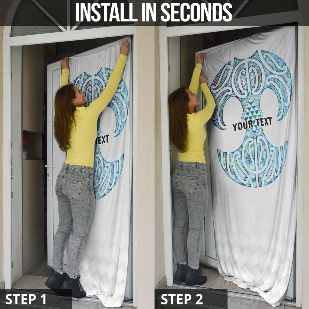 Queensland Maori Kiwi Personalised Door Cover Ma Kakariki Papua Shell Maori Tribal Tattoo - Aussie Hoodie