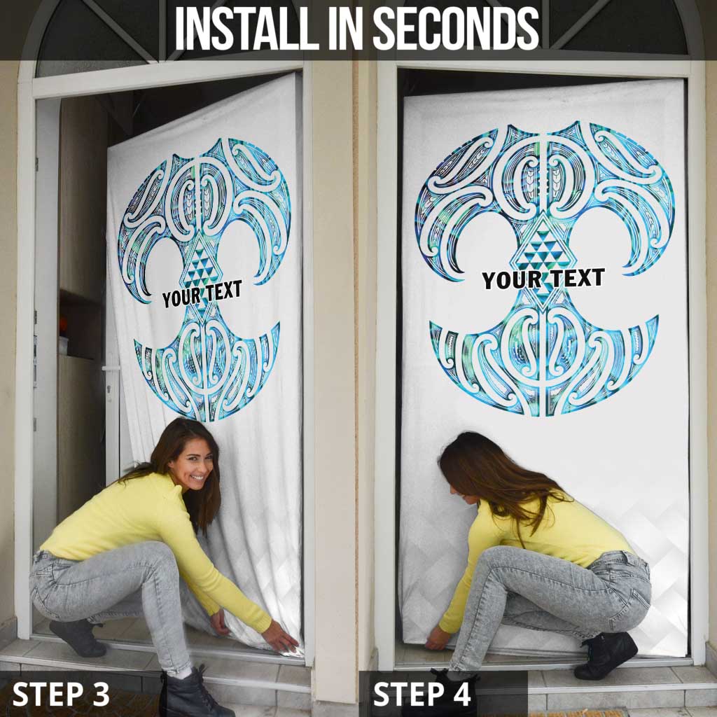 Queensland Maori Kiwi Personalised Door Cover Ma Kakariki Papua Shell Maori Tribal Tattoo - Aussie Hoodie