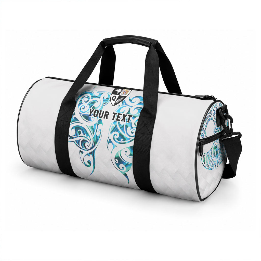 Queensland Maori Kiwi Personalised Duffle Bag Ma Kakariki Papua Shell Maori Tribal Tattoo