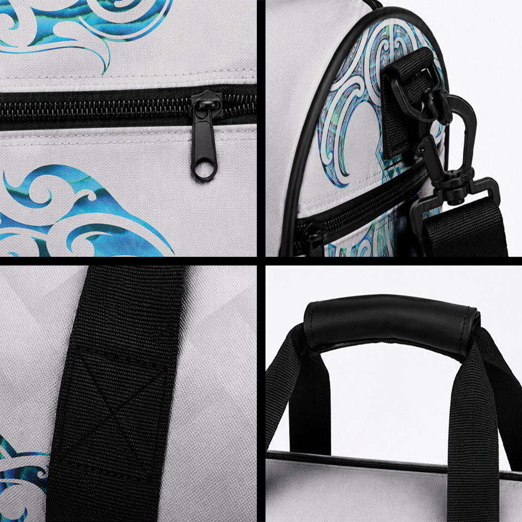 Queensland Maori Kiwi Personalised Duffle Bag Ma Kakariki Papua Shell Maori Tribal Tattoo