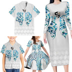 Queensland Maori Kiwi Personalised Family Matching Long Sleeve Bodycon Dress and Hawaiian Shirt Ma Kakariki Papua Shell Maori Tribal Tattoo
