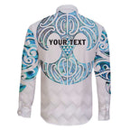 Queensland Maori Kiwi Personalised Family Matching Long Sleeve Bodycon Dress and Hawaiian Shirt Ma Kakariki Papua Shell Maori Tribal Tattoo