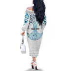 Queensland Maori Kiwi Personalised Family Matching Off The Shoulder Long Sleeve Dress and Hawaiian Shirt Ma Kakariki Papua Shell Maori Tribal Tattoo