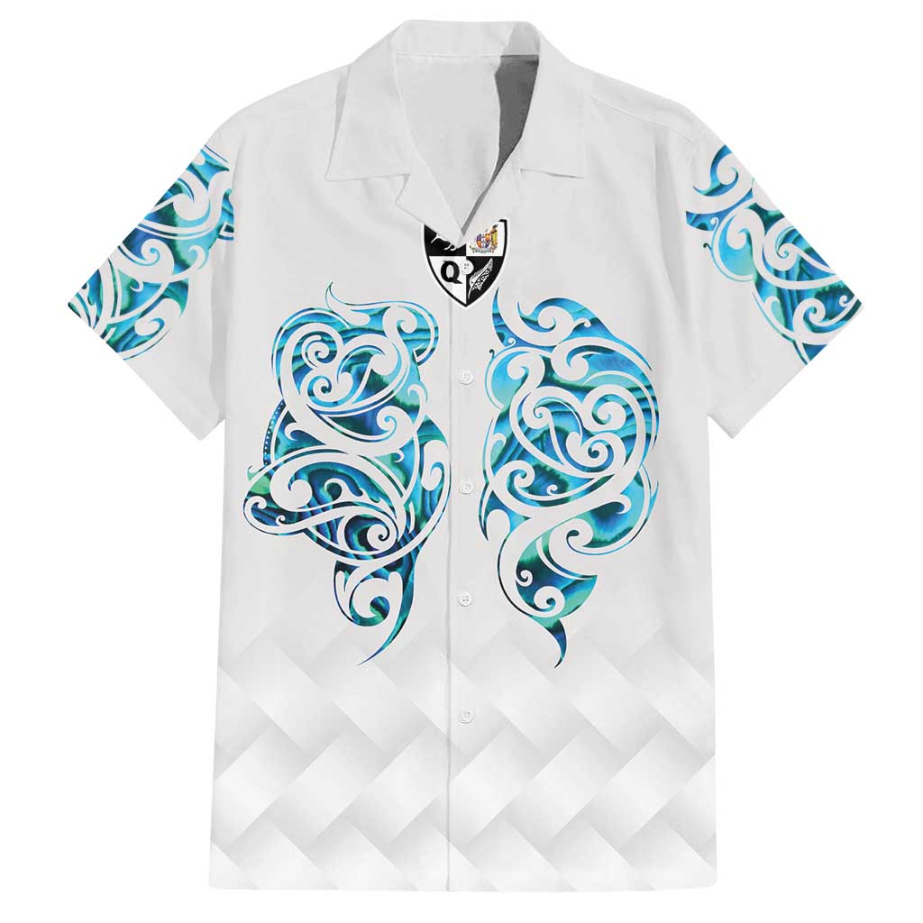 Queensland Maori Kiwi Personalised Family Matching Off Shoulder Short Dress and Hawaiian Shirt Ma Kakariki Papua Shell Maori Tribal Tattoo
