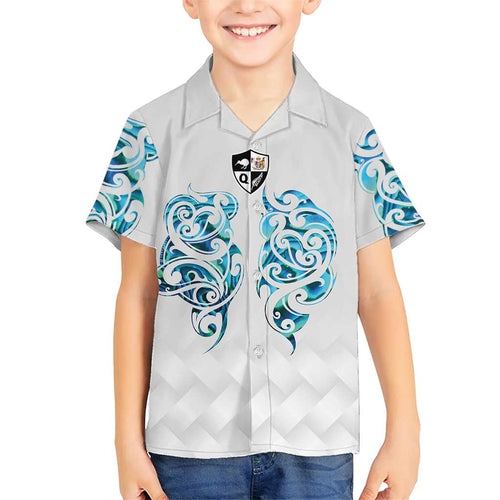 Queensland Maori Kiwi Personalised Family Matching Short Sleeve Bodycon Dress and Hawaiian Shirt Ma Kakariki Papua Shell Maori Tribal Tattoo