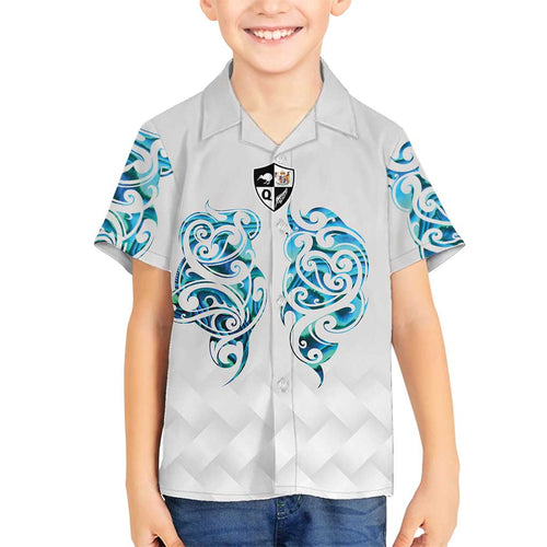 Queensland Maori Kiwi Personalised Family Matching Tank Maxi Dress and Hawaiian Shirt Ma Kakariki Papua Shell Maori Tribal Tattoo