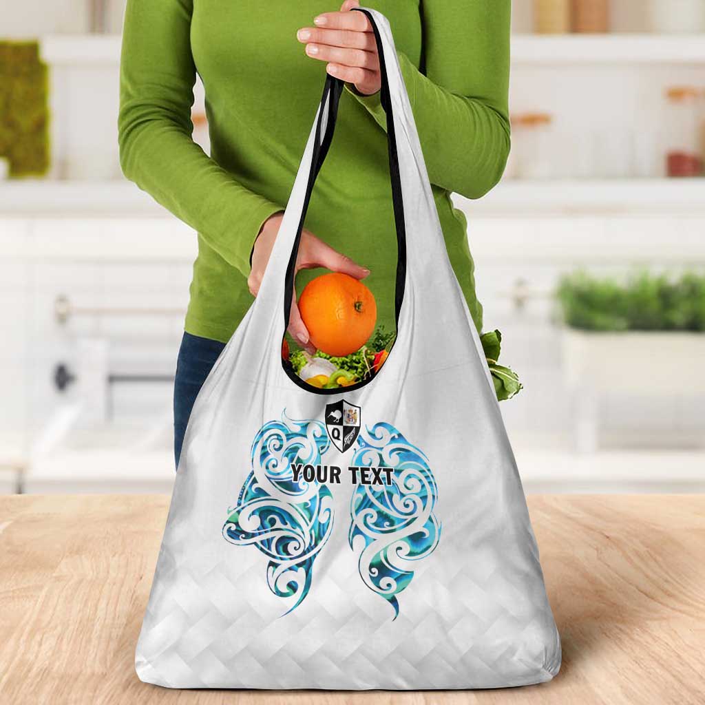 Queensland Maori Kiwi Personalised Grocery Bag Ma Kakariki Papua Shell Maori Tribal Tattoo