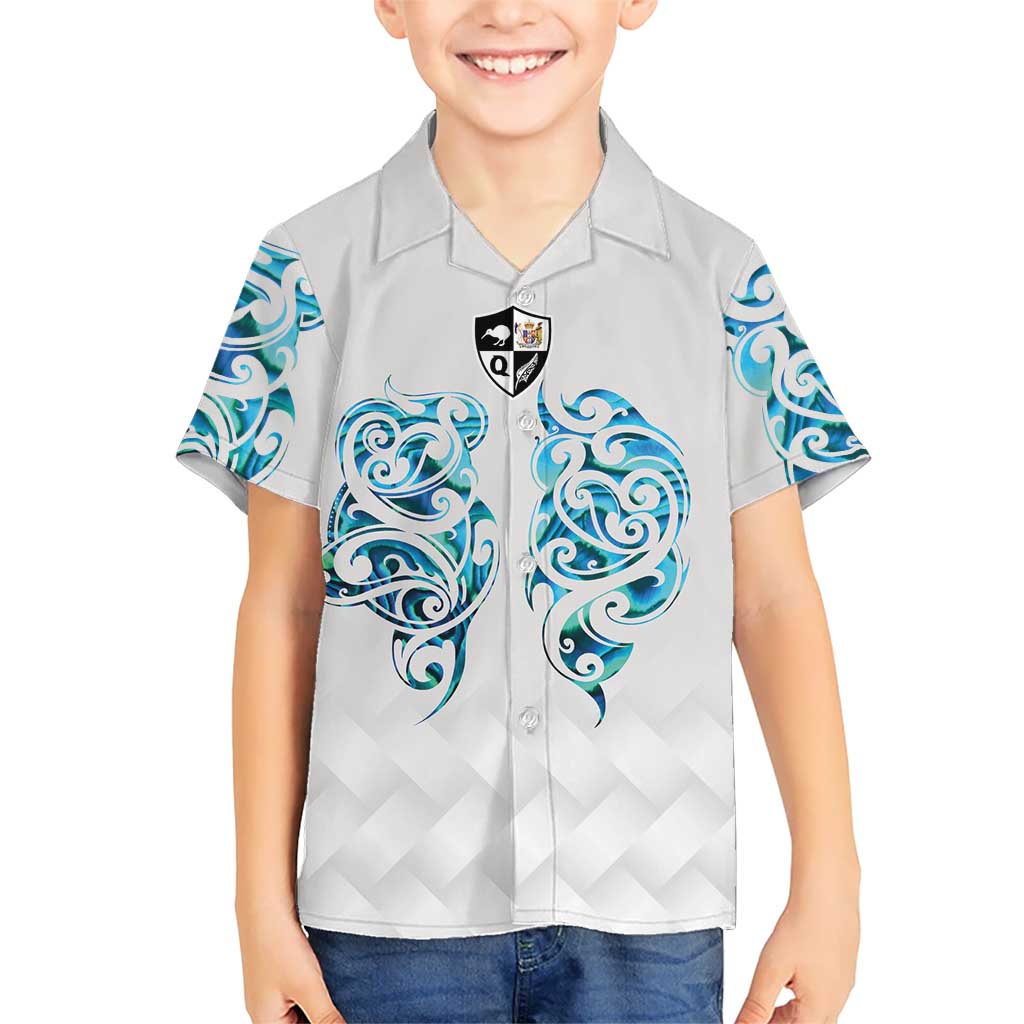 Queensland Maori Kiwi Personalised Hawaiian Shirt Ma Kakariki Papua Shell Maori Tribal Tattoo