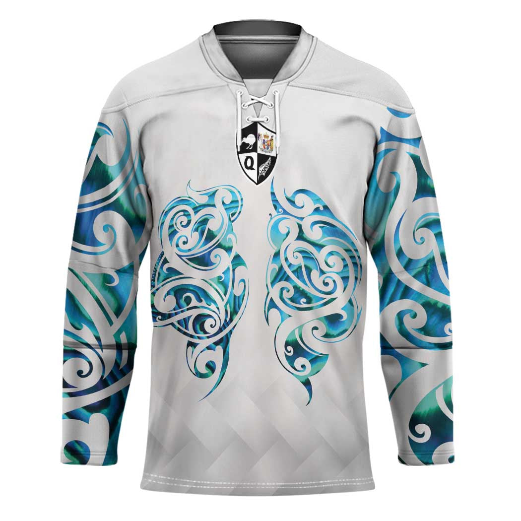 Queensland Maori Kiwi Personalised Hockey Jersey Ma Kakariki Papua Shell Maori Tribal Tattoo - Aussie Hoodie